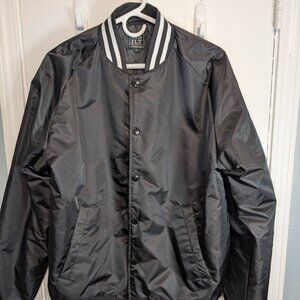 JLT Luxury Varsity Bomber Jacket Black Size L